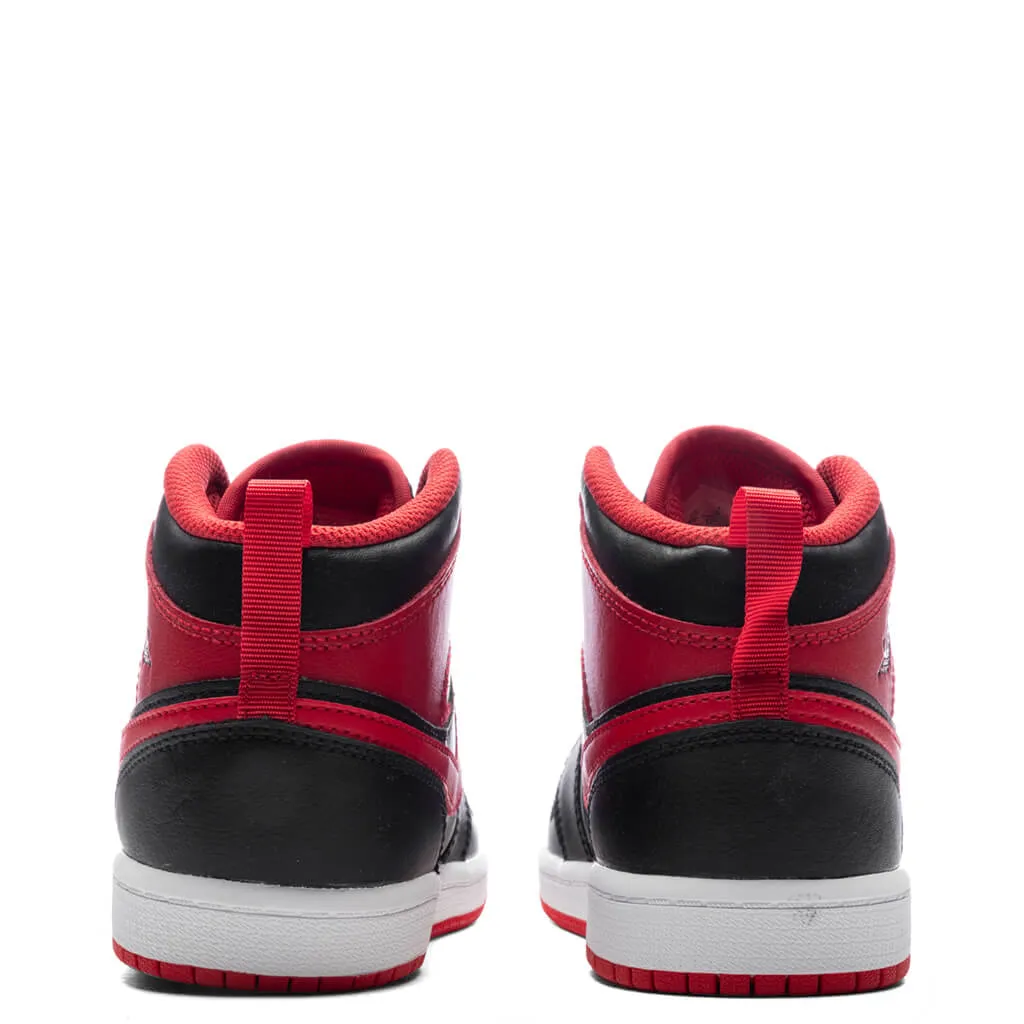 Air Jordan 1 Mid (PS) - Black/Fire Red/White