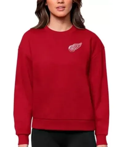 Antigua NHL Detroit Wings Primary Logo Victory Crewneck Pullover Sweatshirt