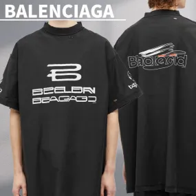 BALENCIAGA  |Street Style Logo Military Luxury T-Shirts