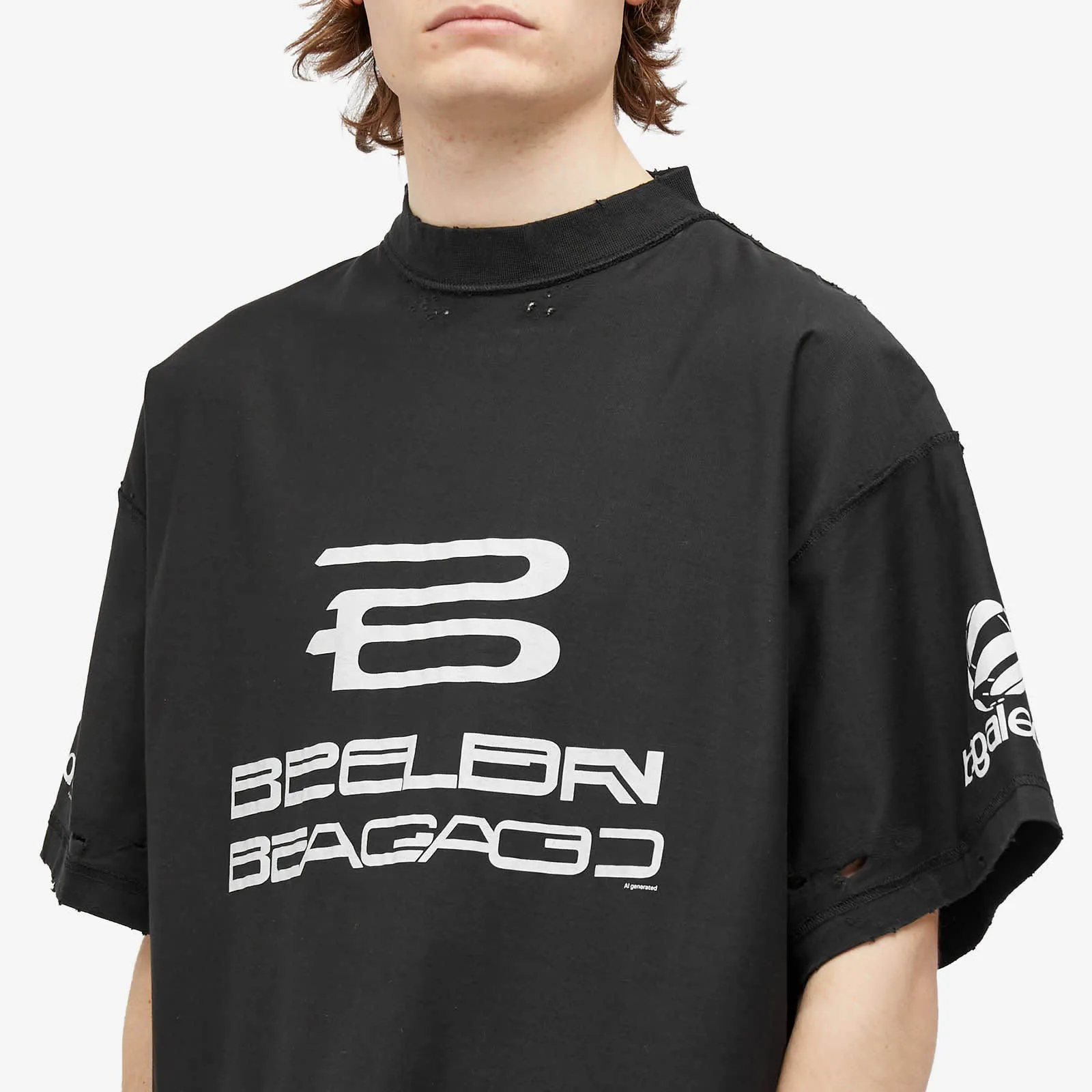 BALENCIAGA  |Street Style Logo Military Luxury T-Shirts