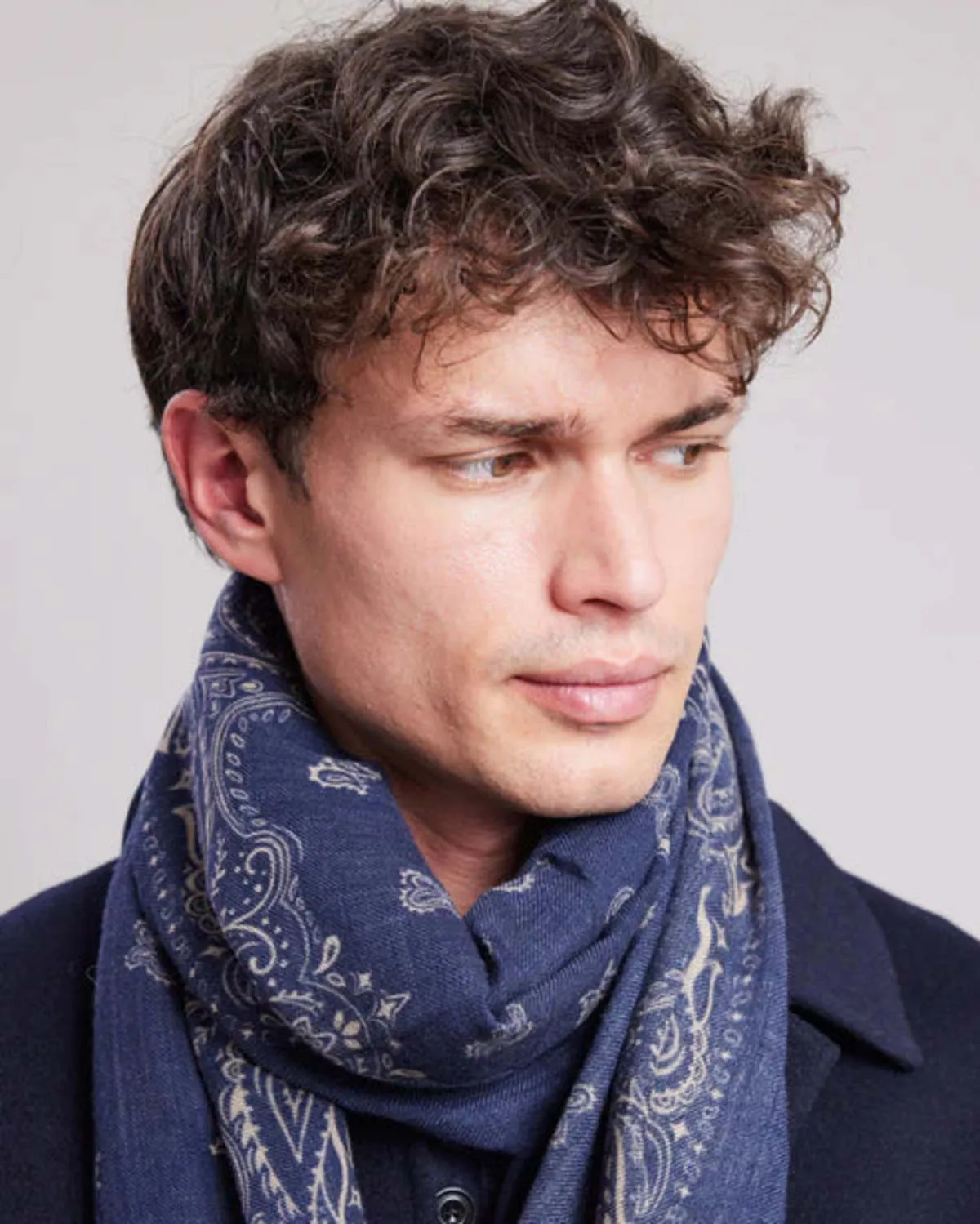 Bandana Print Scarf - Indigo