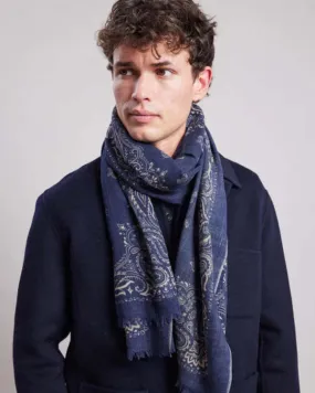 Bandana Print Scarf - Indigo