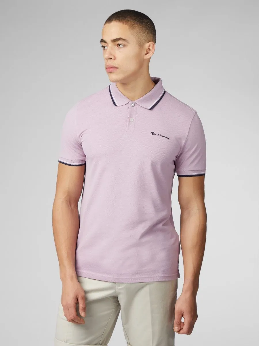 Ben Sherman Casual Short Sleeve Polo Shirt Violet