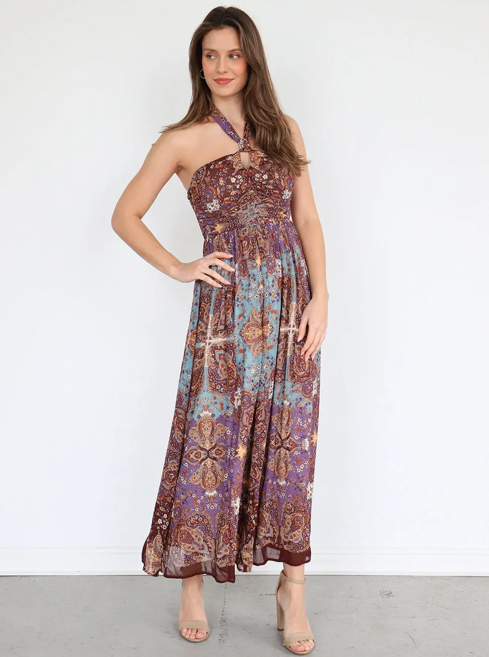 Bohemian Halter Maxi Dress