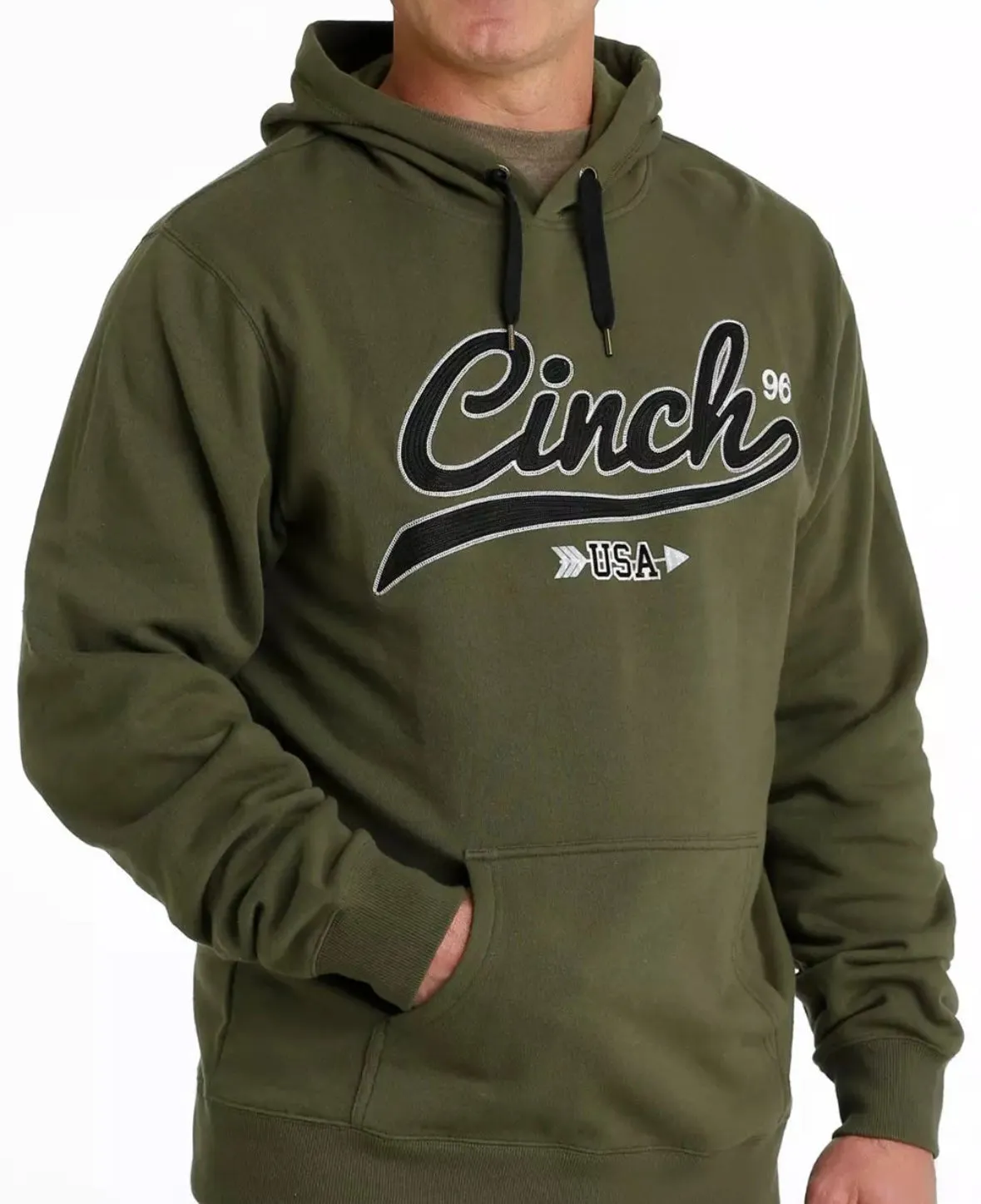 Cinch Men's Olive Green Logo Pullover Hoodie