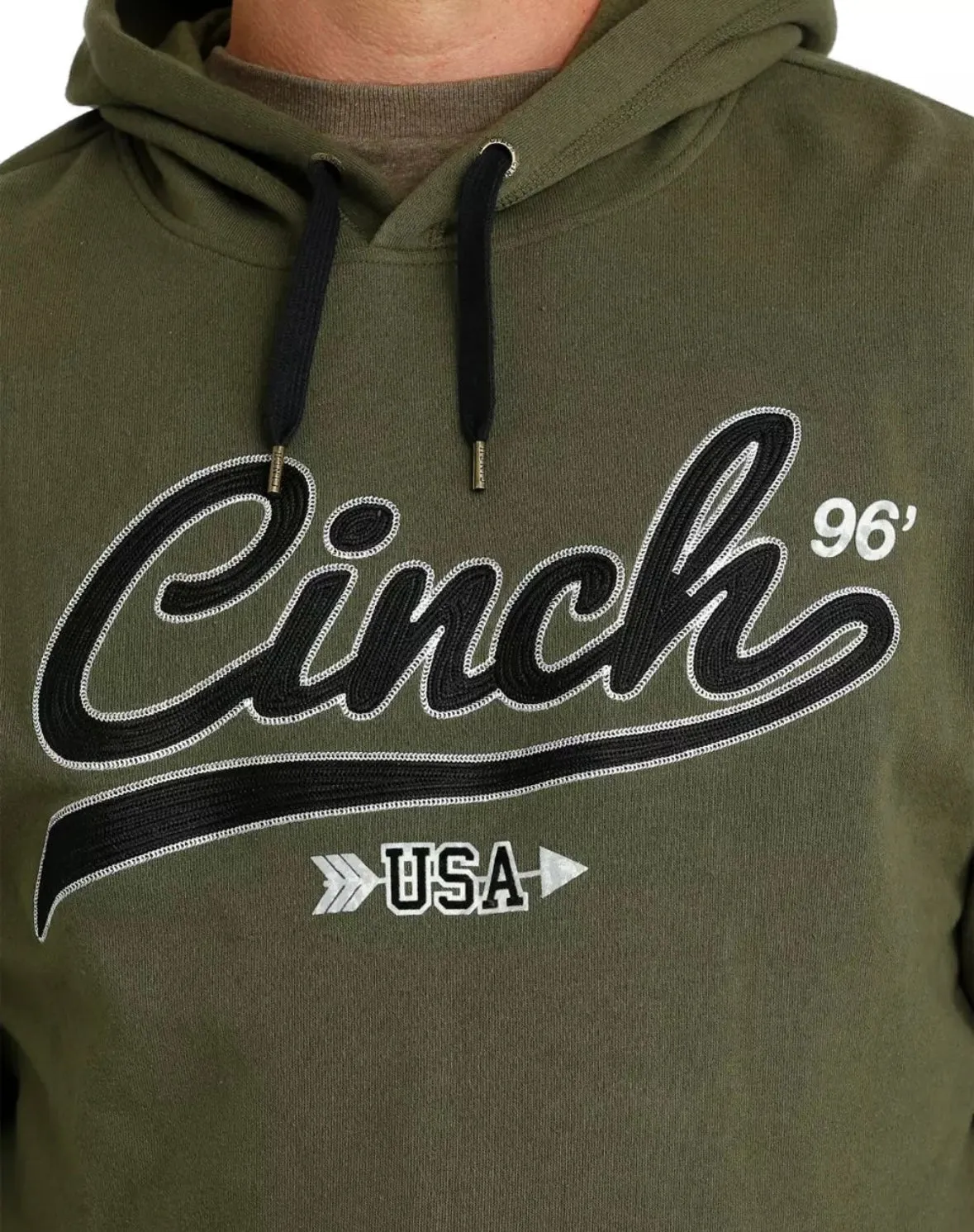 Cinch Men's Olive Green Logo Pullover Hoodie