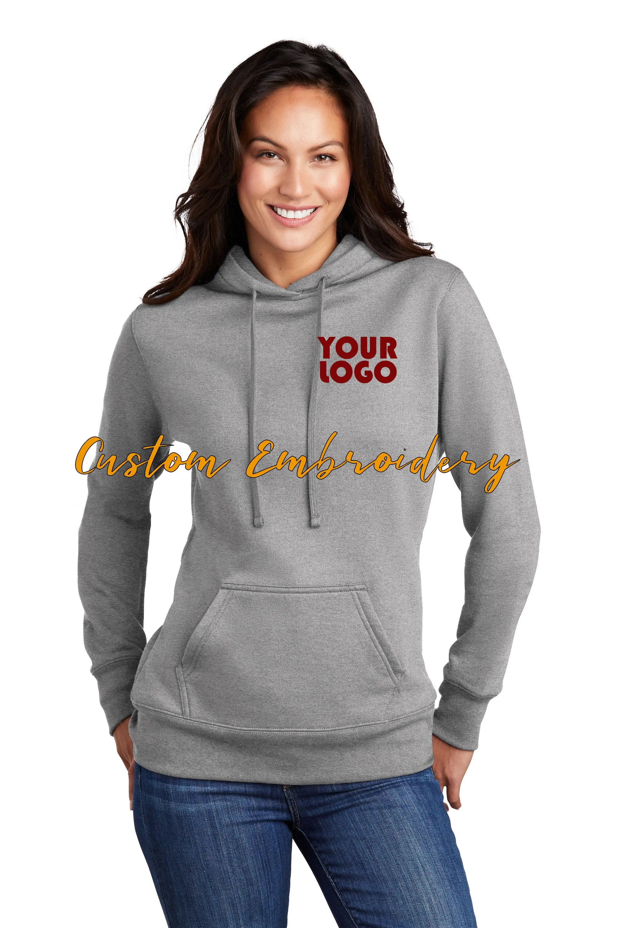 Custom Embroidered Ladies Hoodie Sweater - Includes 4in x 4in Embroidery - Personalized Ladies Hoodie