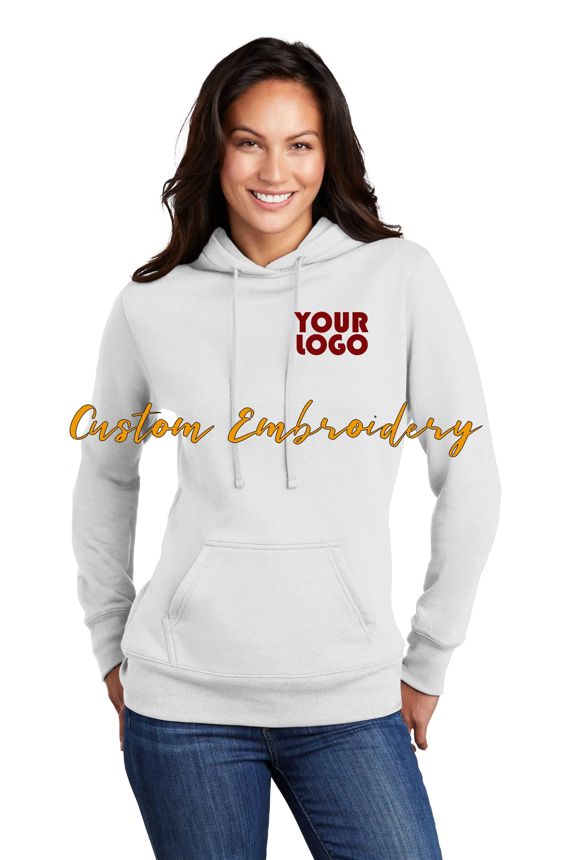 Custom Embroidered Ladies Hoodie Sweater - Includes 4in x 4in Embroidery - Personalized Ladies Hoodie