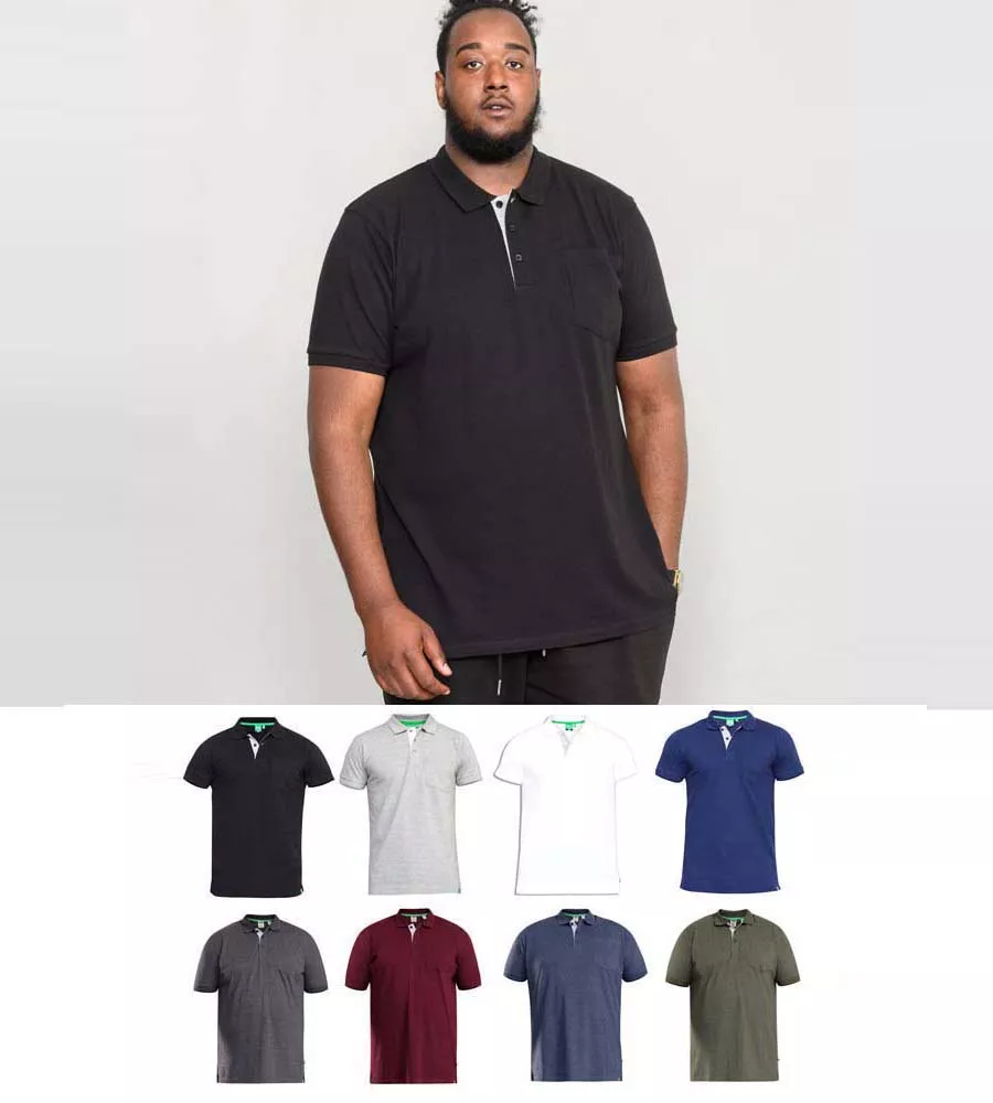 D555 Big Mens Fully Combed Pique Polo Shirt With Pocket (GRANT-KS)