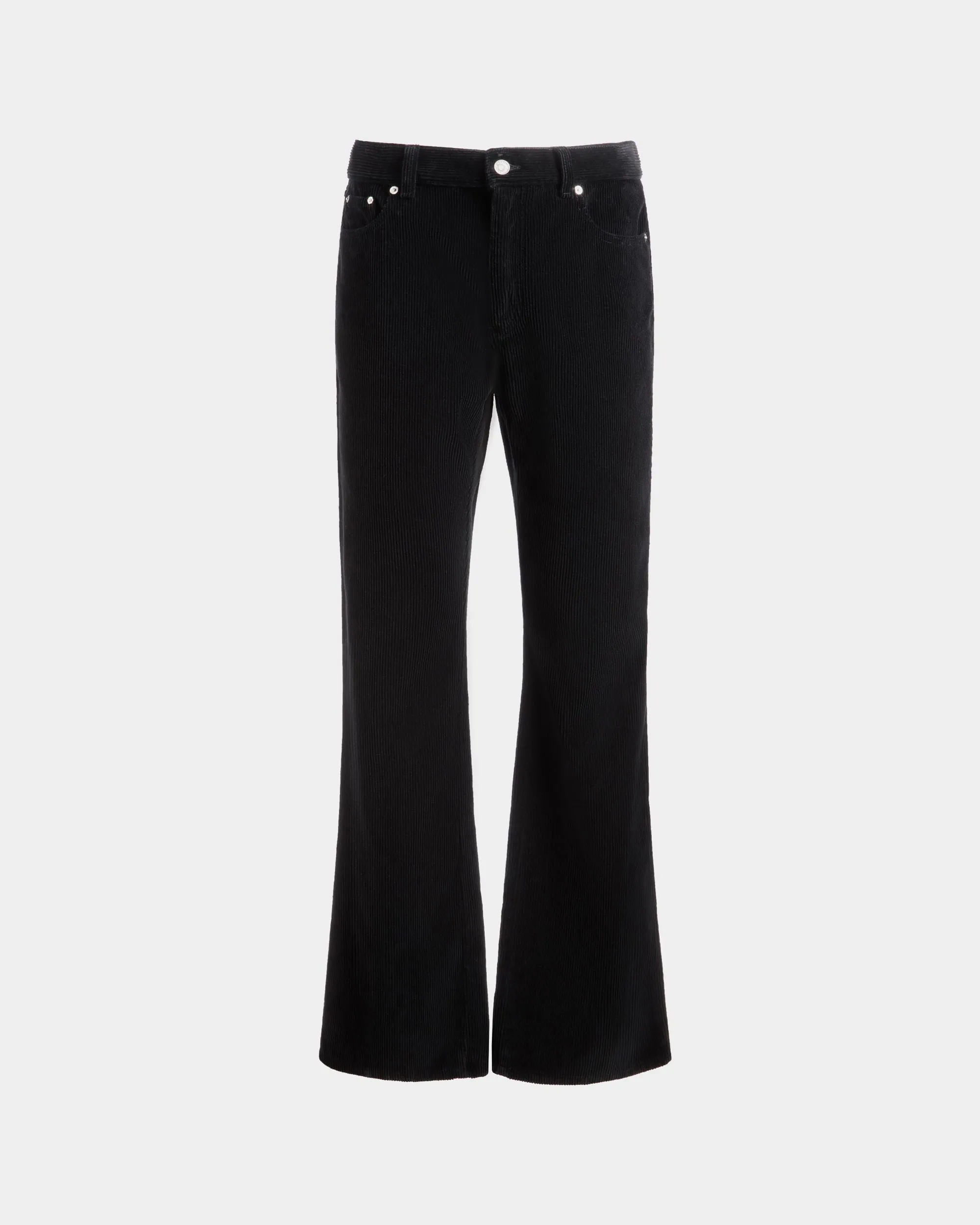 Denim Pants In Black Cotton Corduroy 