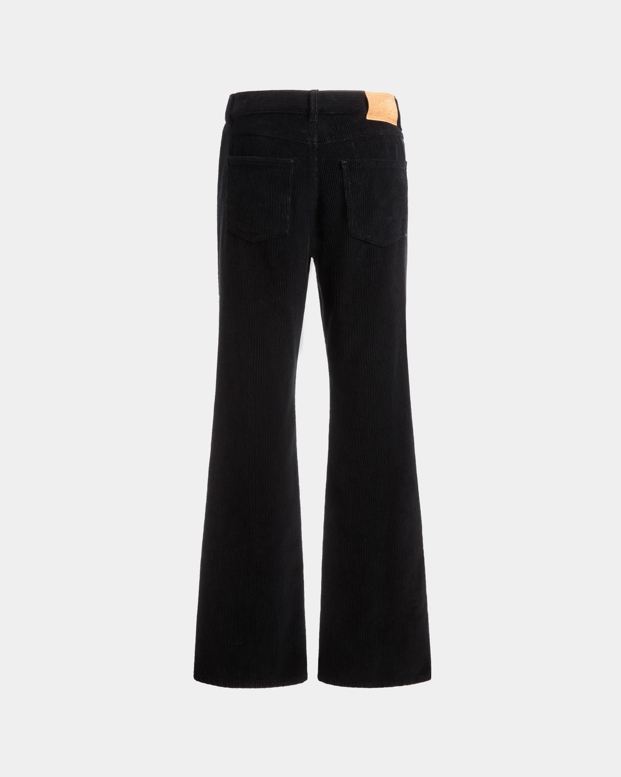 Denim Pants In Black Cotton Corduroy 