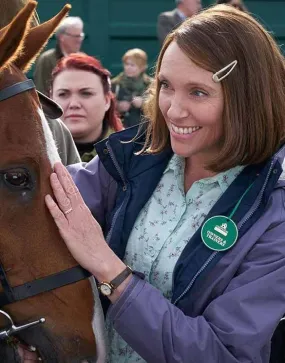 Dream Horse 2021 Toni Collette Jacket | Jan Vokes Purple Hooded Jacket