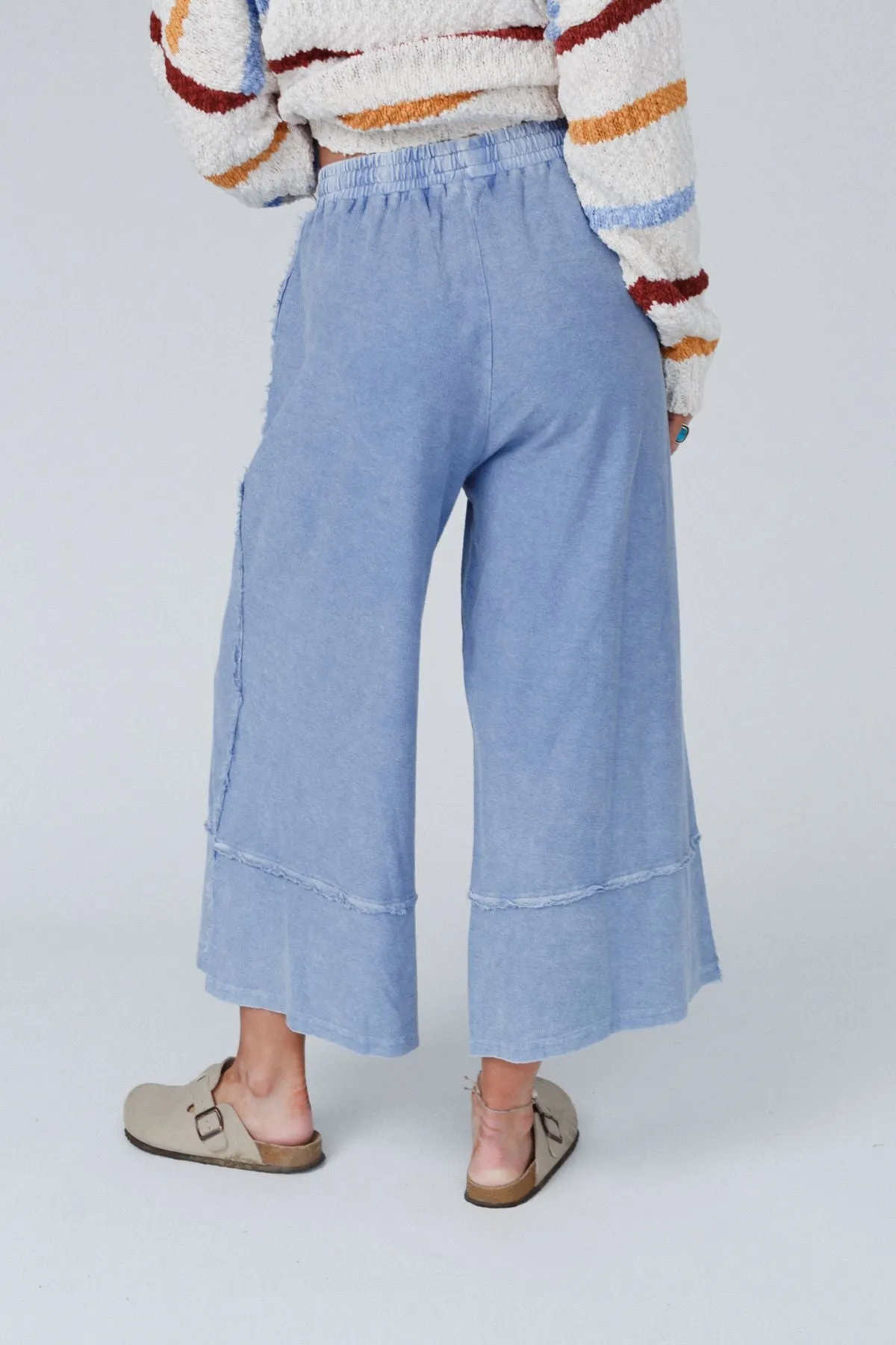 Easy Going Wide Leg Palazzo Pant - Blue