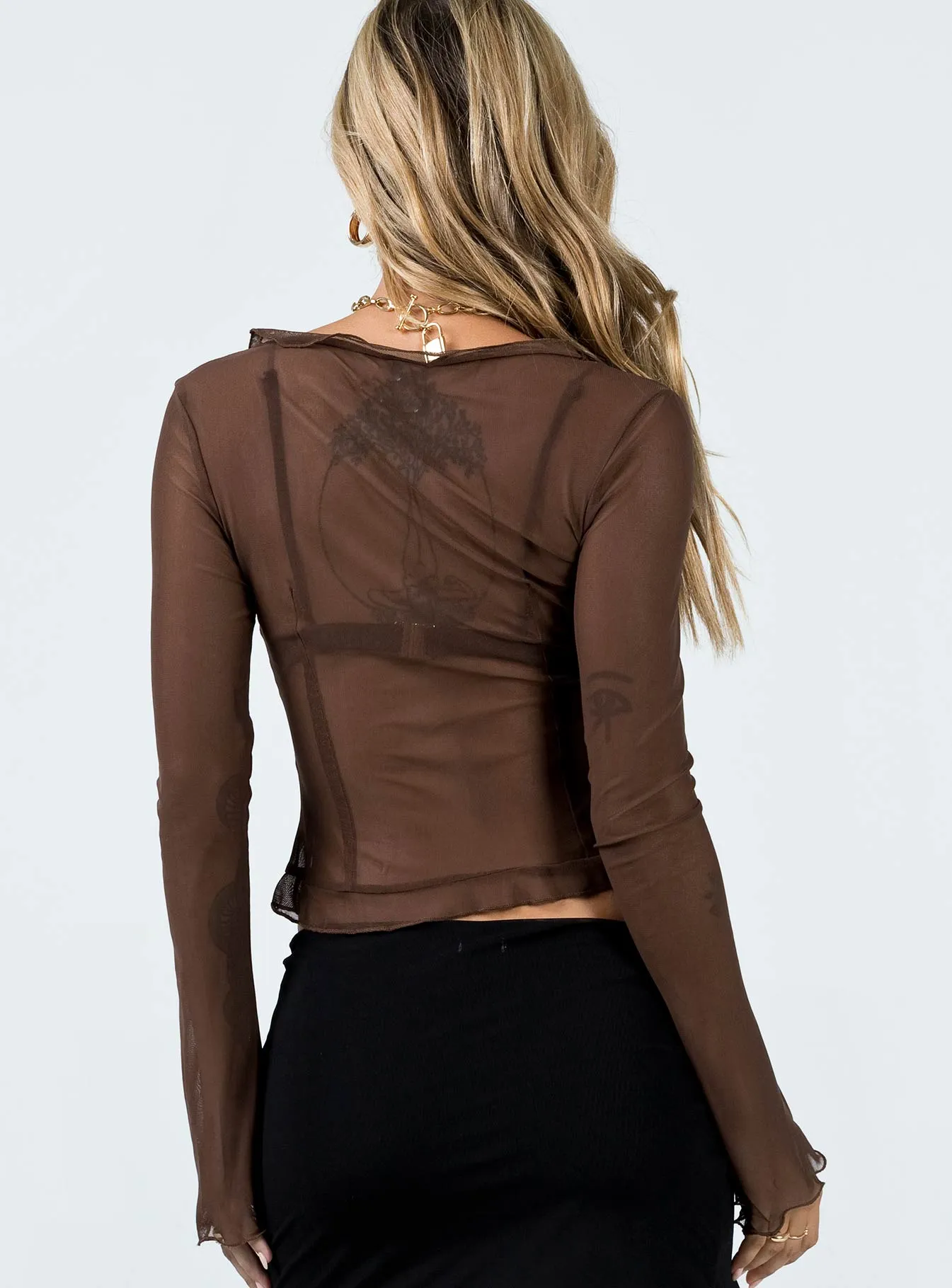 Everly Long Sleeve Top Brown