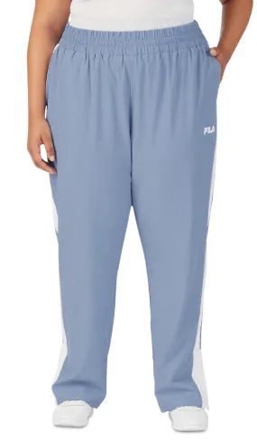 Fila Women's Jovia Mid Rise Contrast Trim Track Pants Blue Size 3X