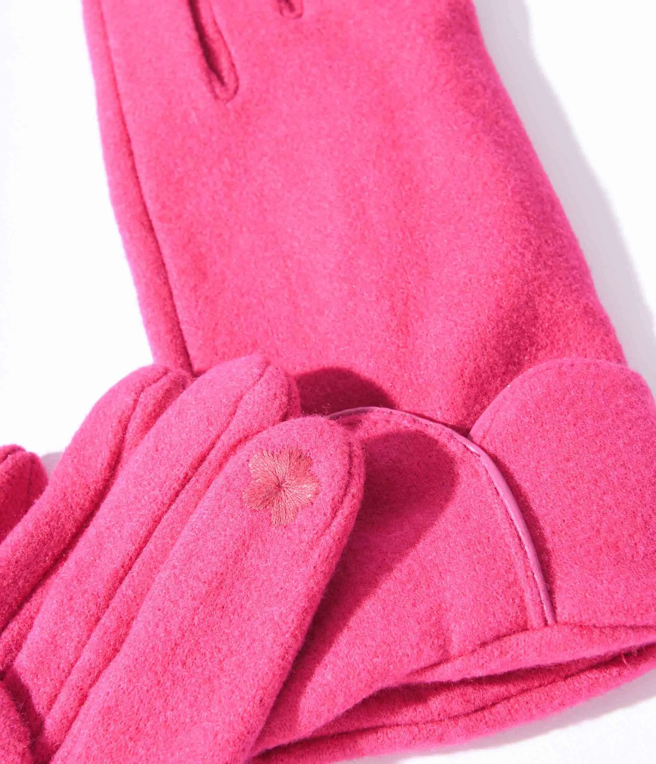 Fuchsia Scallop Cuffed Gloves