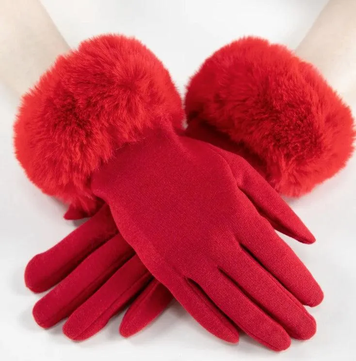 Fur Edge Texting Gloves