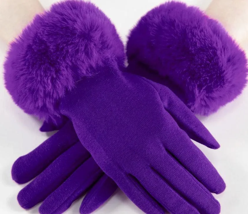 Fur Edge Texting Gloves