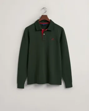 Gant 342005 Contrast Collar Pique Ls Green