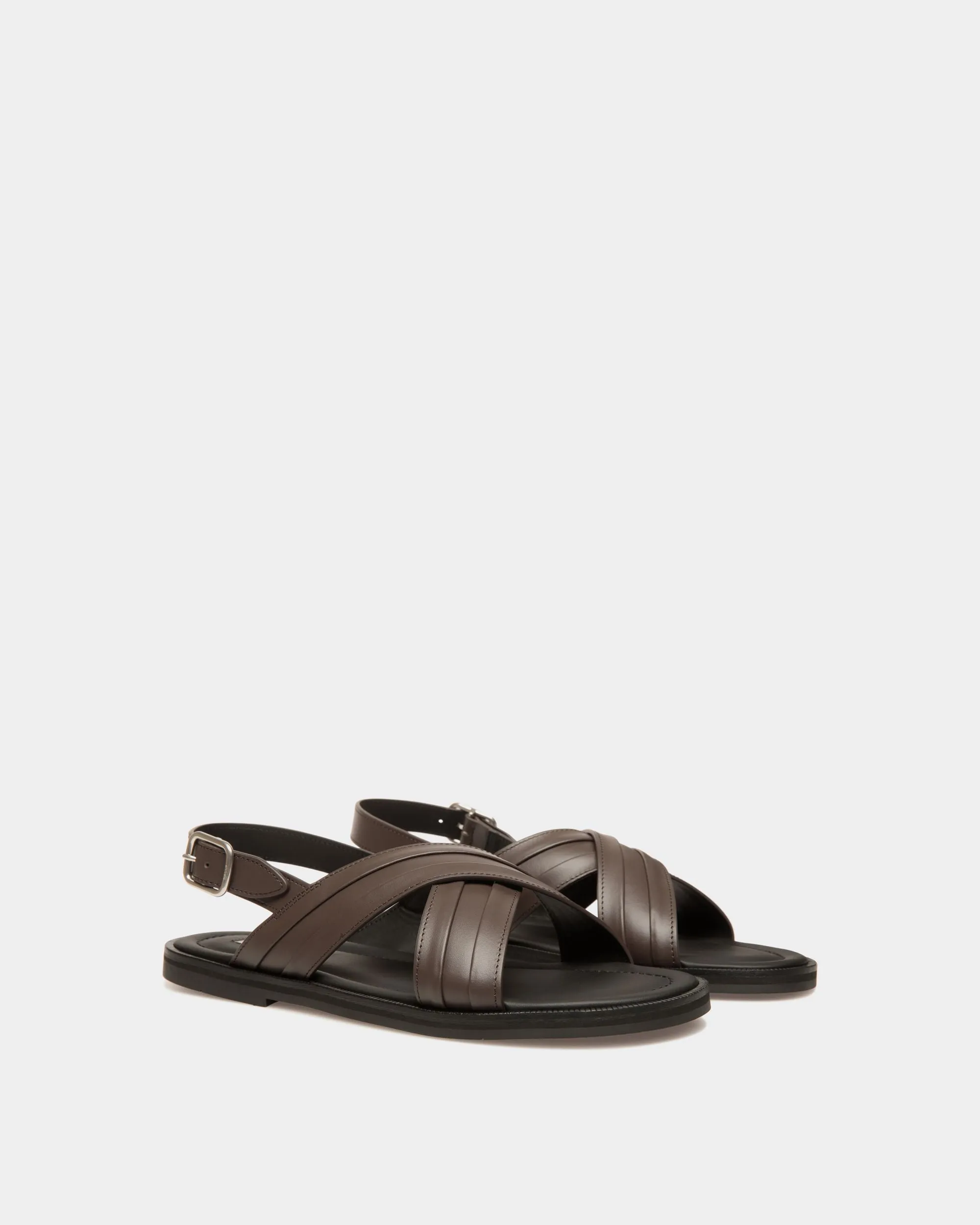 Glide Sandal In Ebano Leather 