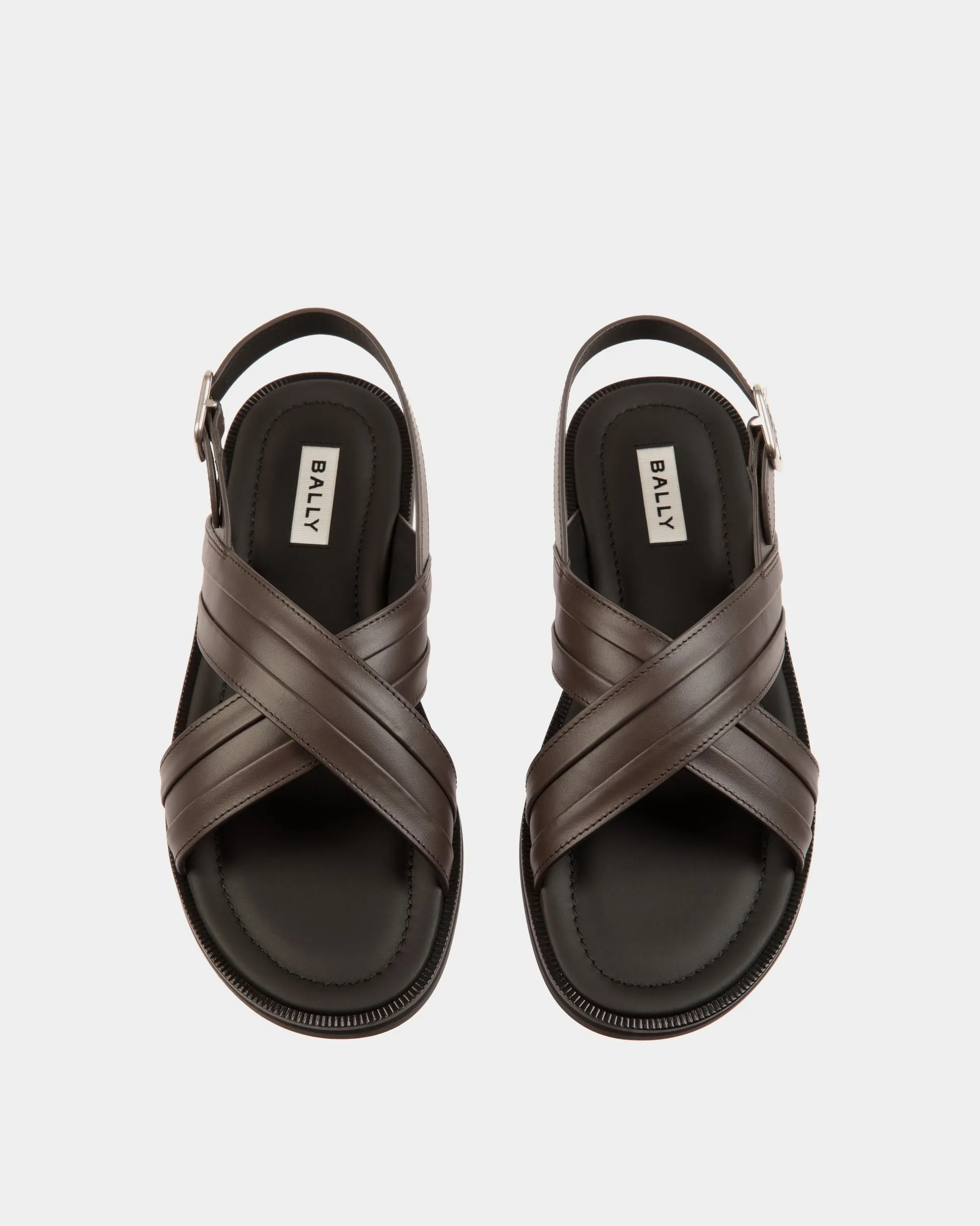 Glide Sandal In Ebano Leather 