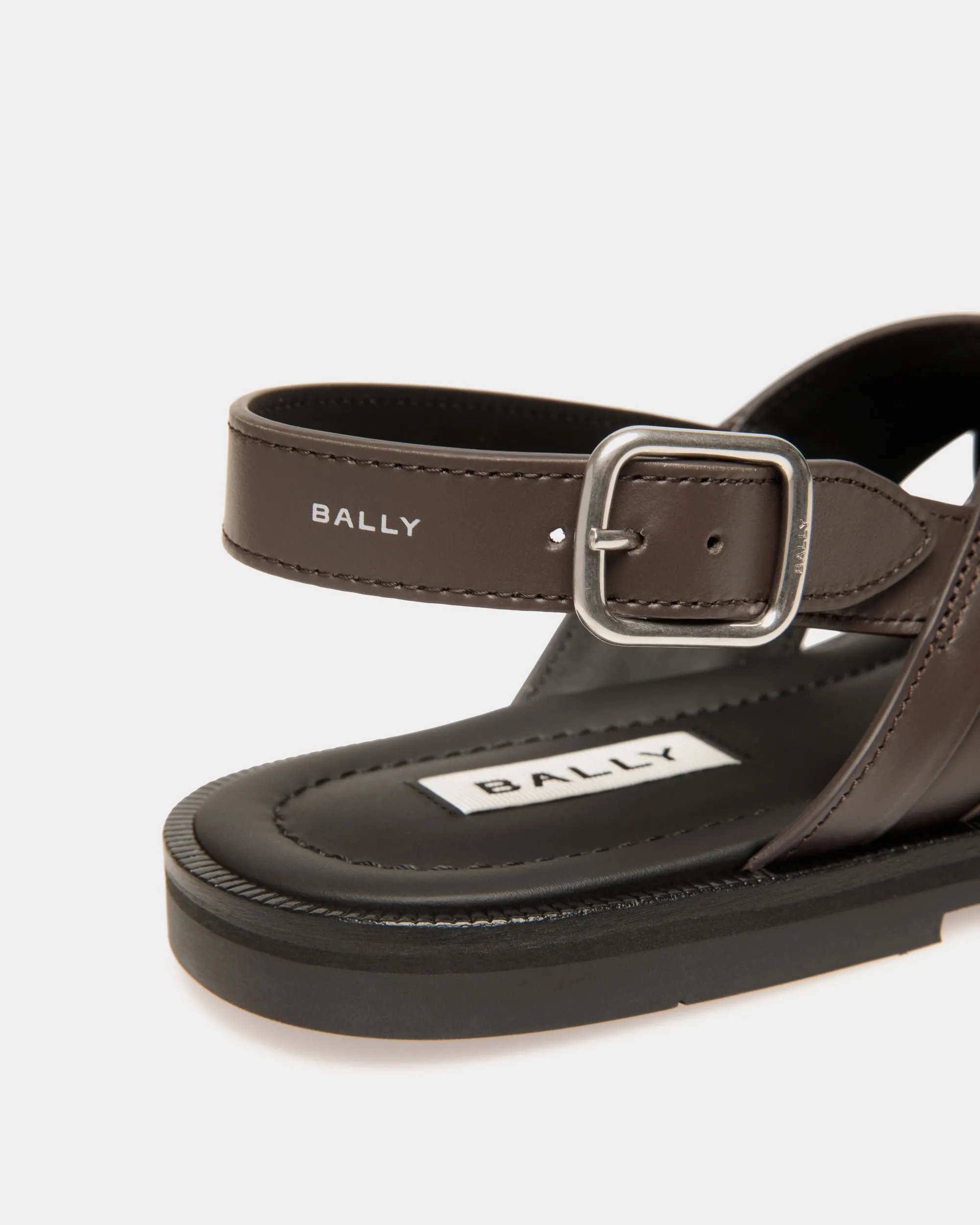 Glide Sandal In Ebano Leather 