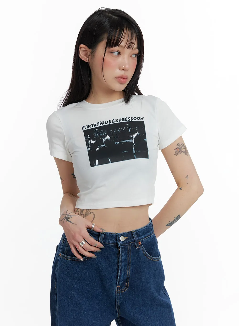 Graphic Crop Tee IF423