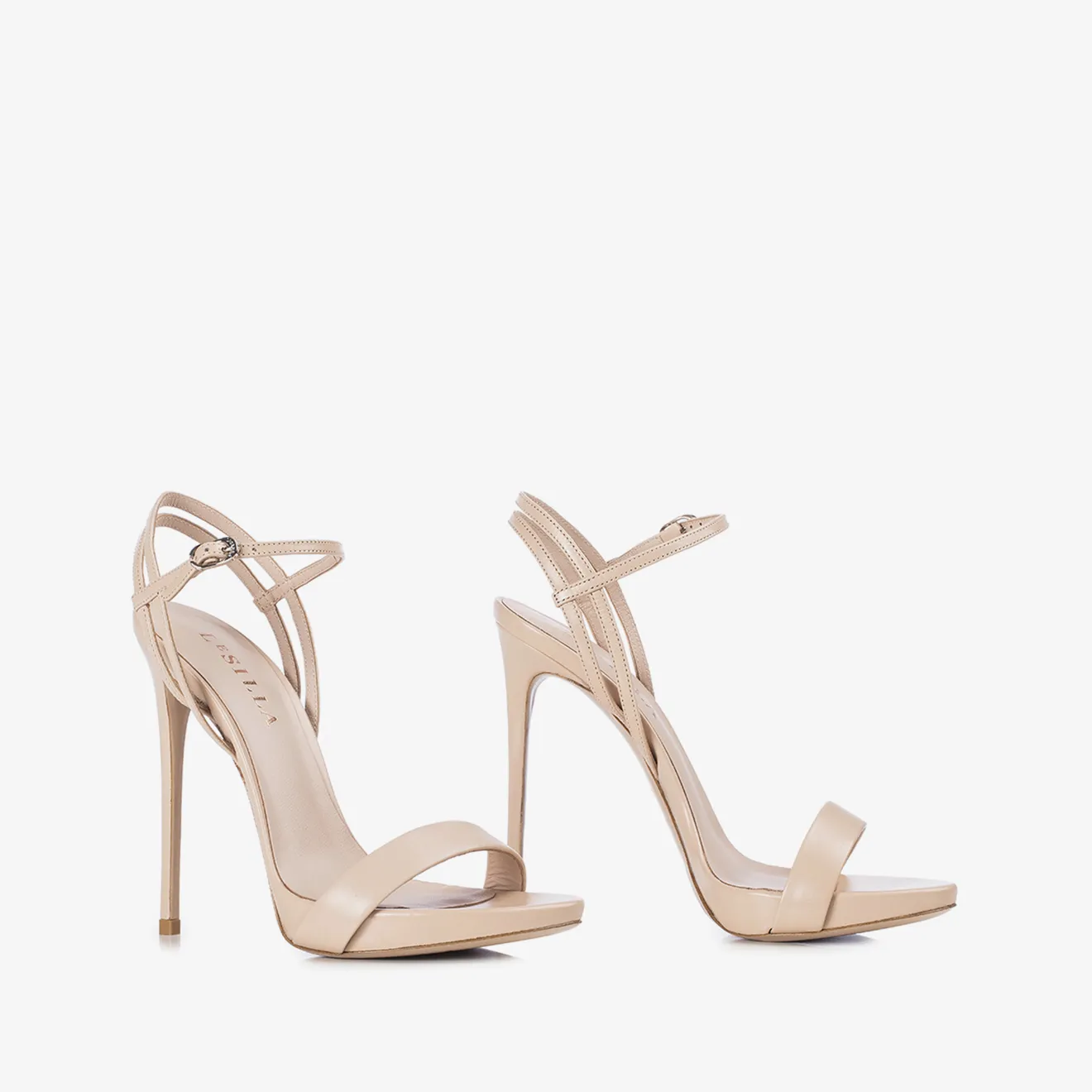 GWEN SANDAL 120 mm Skin nude leather sandal