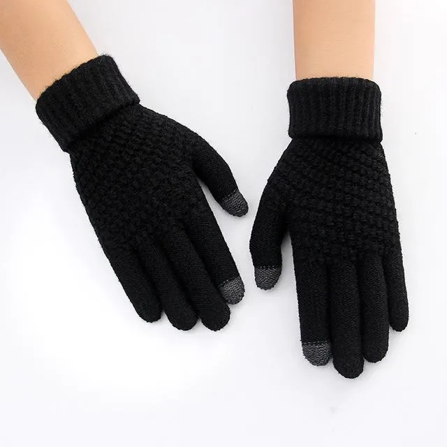 Hiver Femme Women's Winter Black Touch Screen Guantes Gloves Handschoenen