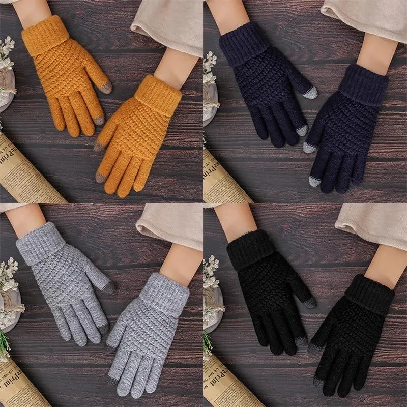 Hiver Femme Women's Winter Black Touch Screen Guantes Gloves Handschoenen