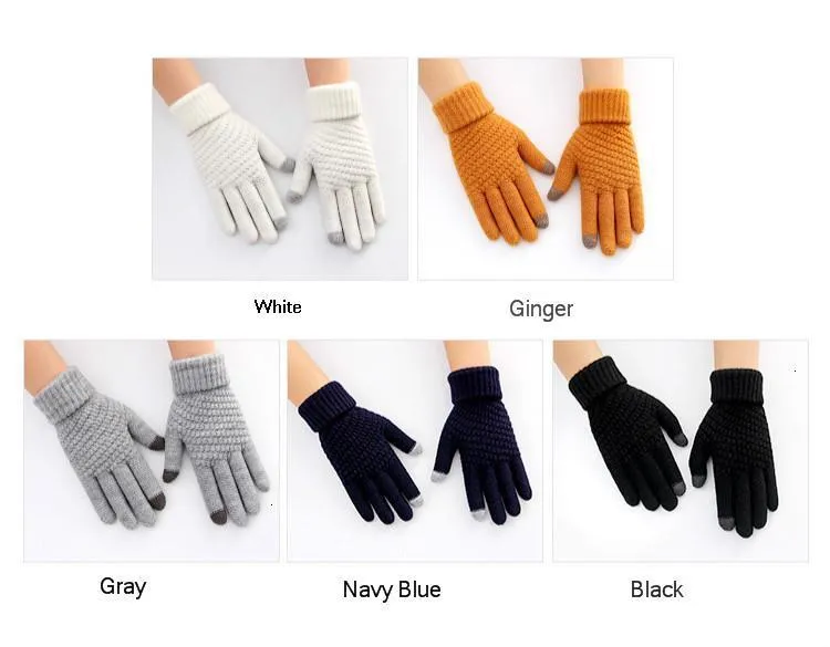 Hiver Femme Women's Winter Black Touch Screen Guantes Gloves Handschoenen