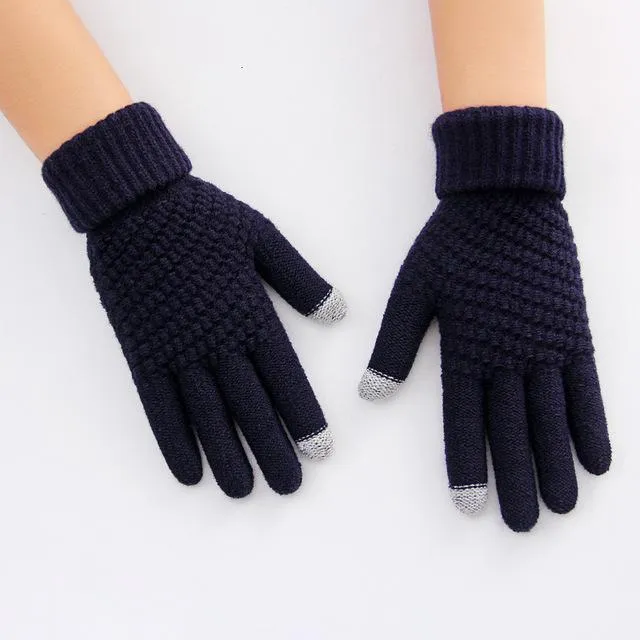 Hiver Femme Women's Winter Black Touch Screen Guantes Gloves Handschoenen