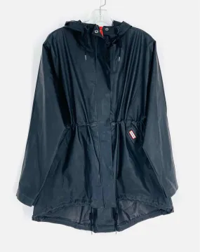 Hunter Size M Black Cinched Rubber Jackets Raincoat