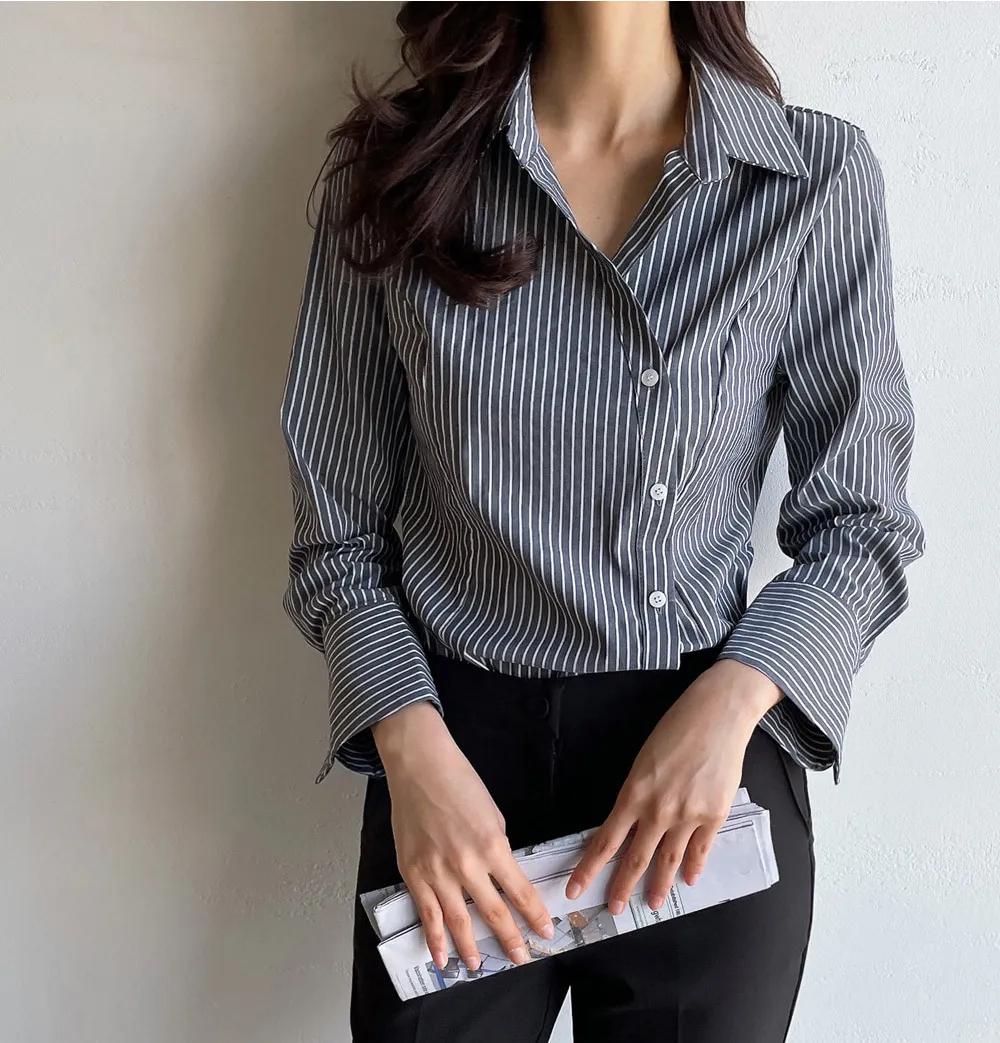 I AM MARI  |Long Sleeves Office Style Elegant Style Shirts & Blouses