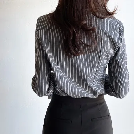 I AM MARI  |Long Sleeves Office Style Elegant Style Shirts & Blouses