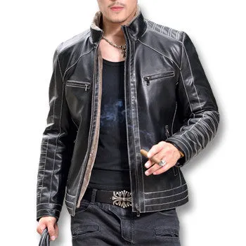 Jaqueta De Couro Masculina Giacca Pelle Uomo Jackets Coats Men's Casual Slim Fit Motorcycle Leather Jackets SM6