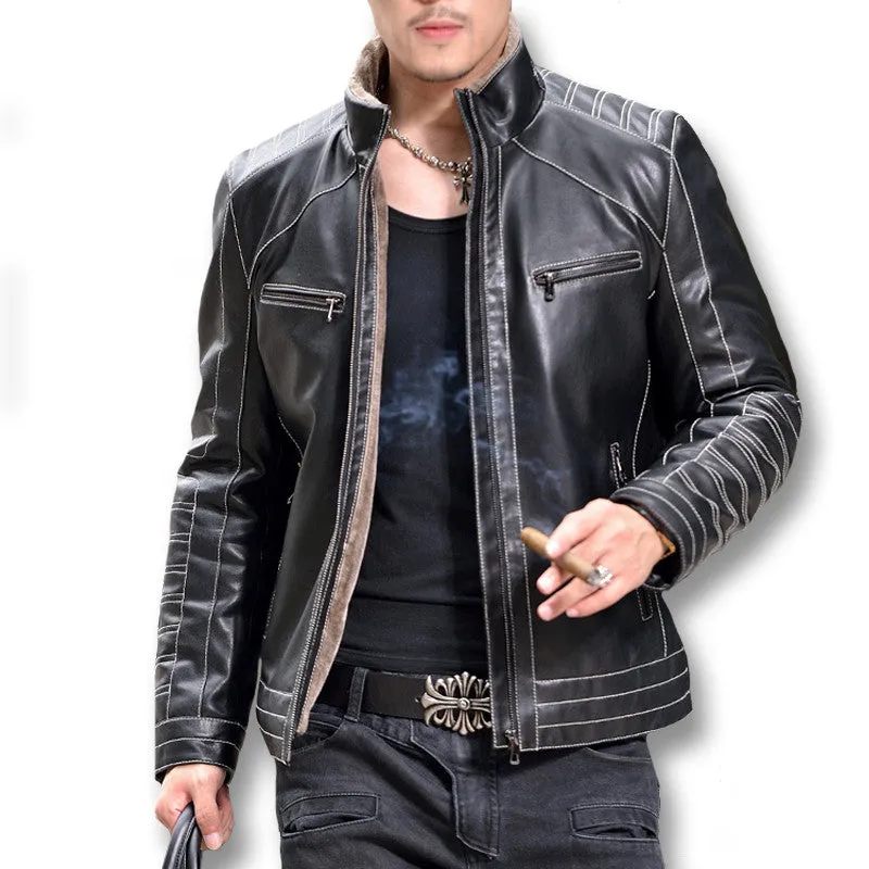 Jaqueta De Couro Masculina Giacca Pelle Uomo Jackets Coats Men's Casual Slim Fit Motorcycle Leather Jackets SM6