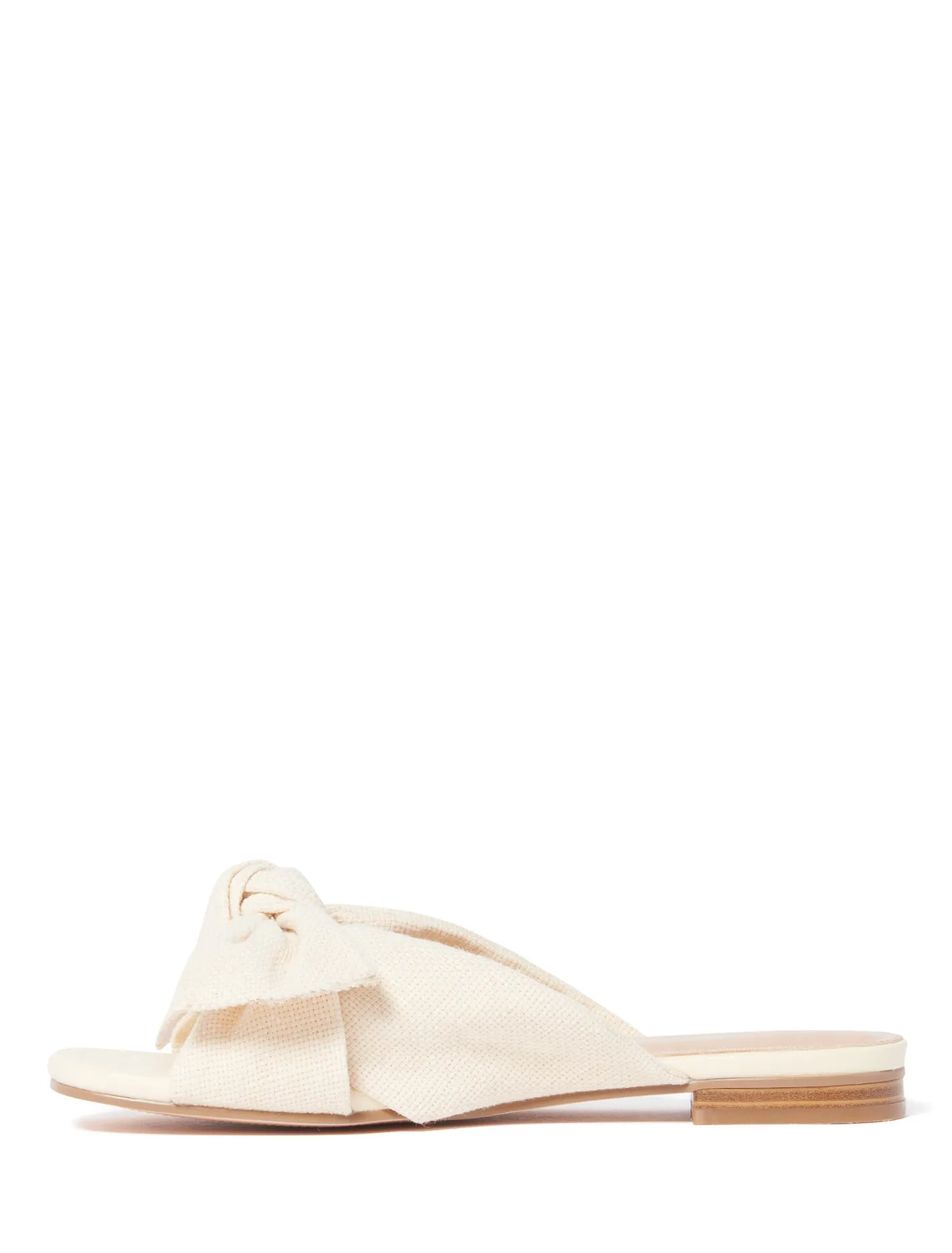 Jordan Knot Linen Flat Slide