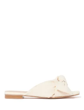 Jordan Knot Linen Flat Slide