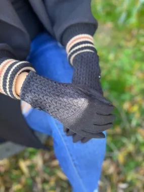 Knitted Detail Gloves