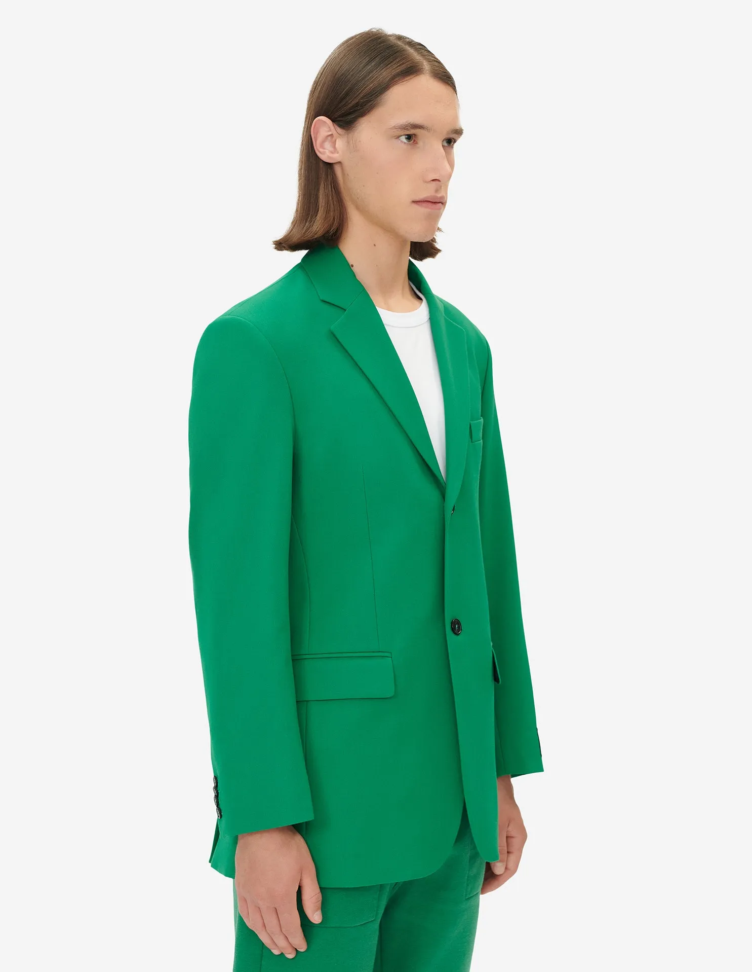 MAISON KITSUN TWO BUTTONS JACKET DEEP GREEN