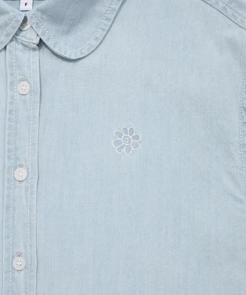 Mark Gonzales  |[WHAT IT ISNT]★FLORY EMBROIDERY DENIM LONG SLEEVE SHIRT