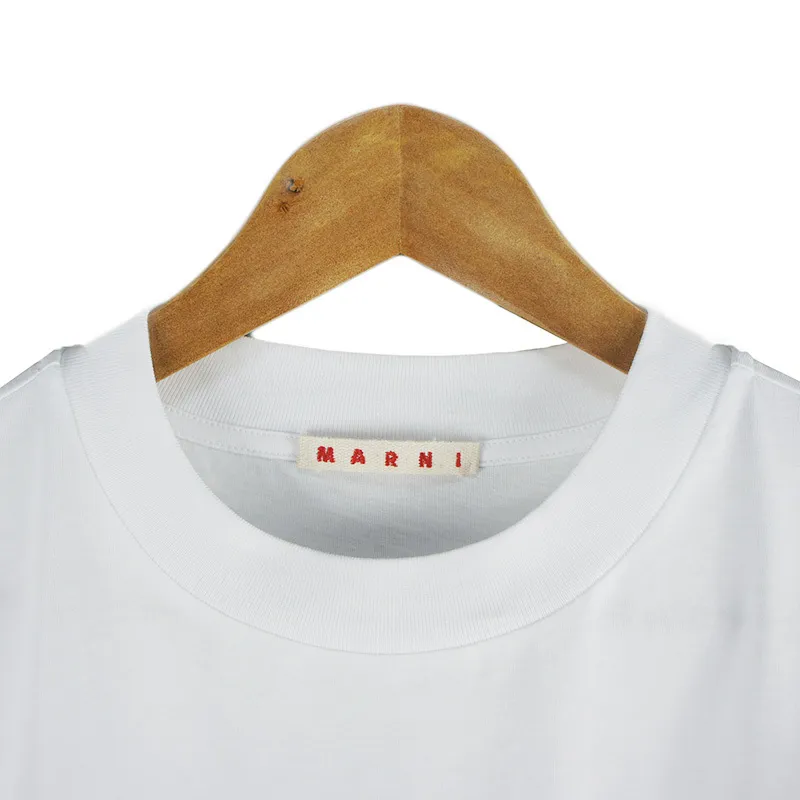 MARNI  |Crew Neck Plain Cotton Short Sleeves Logo Designers