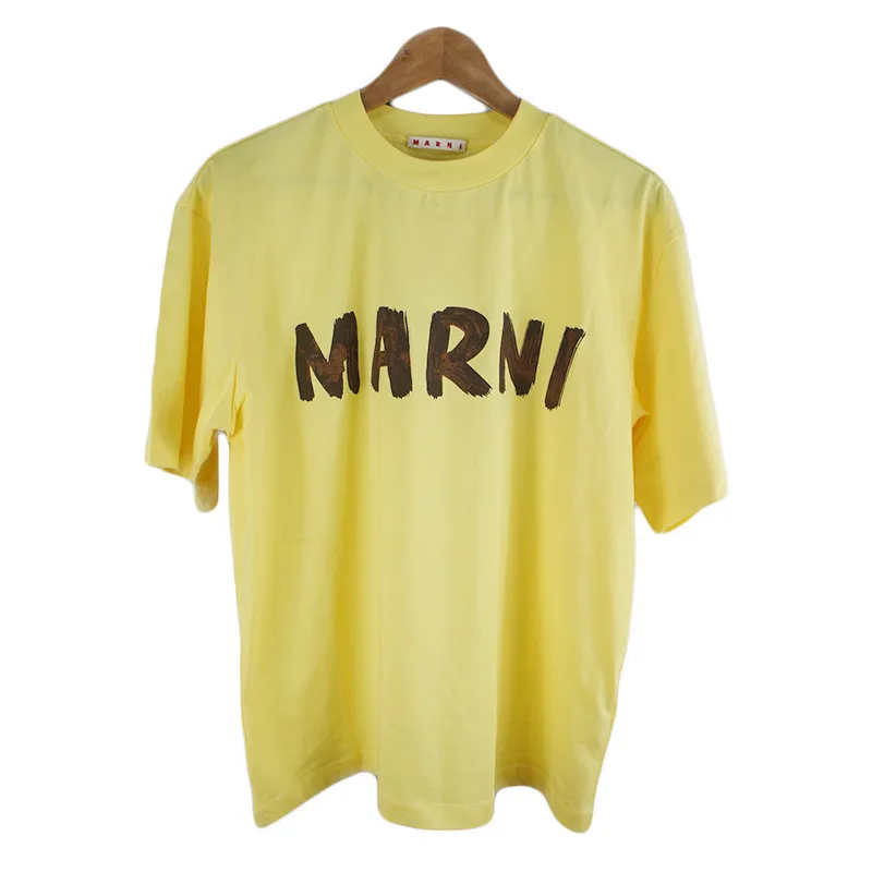 MARNI  |Crew Neck Plain Cotton Short Sleeves Logo Designers