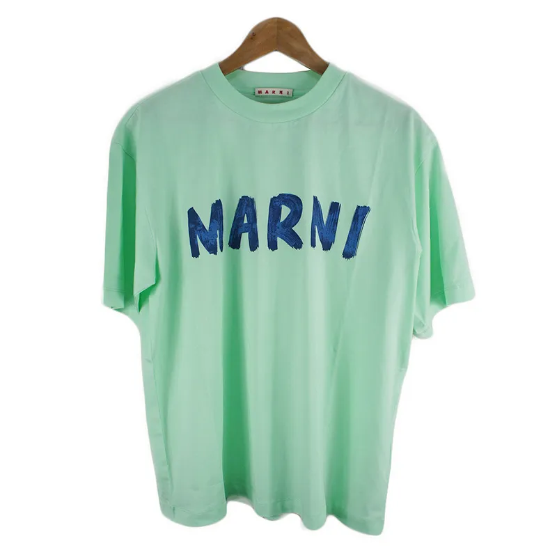 MARNI  |Crew Neck Plain Cotton Short Sleeves Logo Designers