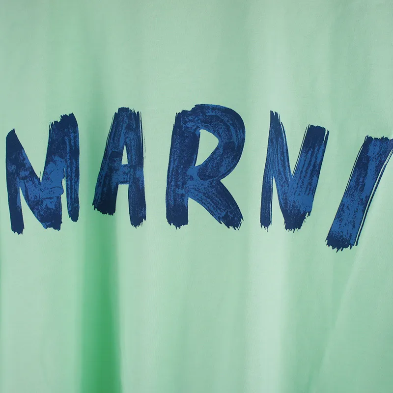 MARNI  |Crew Neck Plain Cotton Short Sleeves Logo Designers