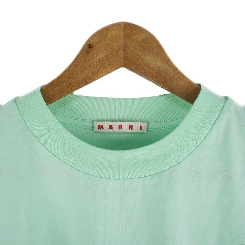 MARNI  |Crew Neck Plain Cotton Short Sleeves Logo Designers