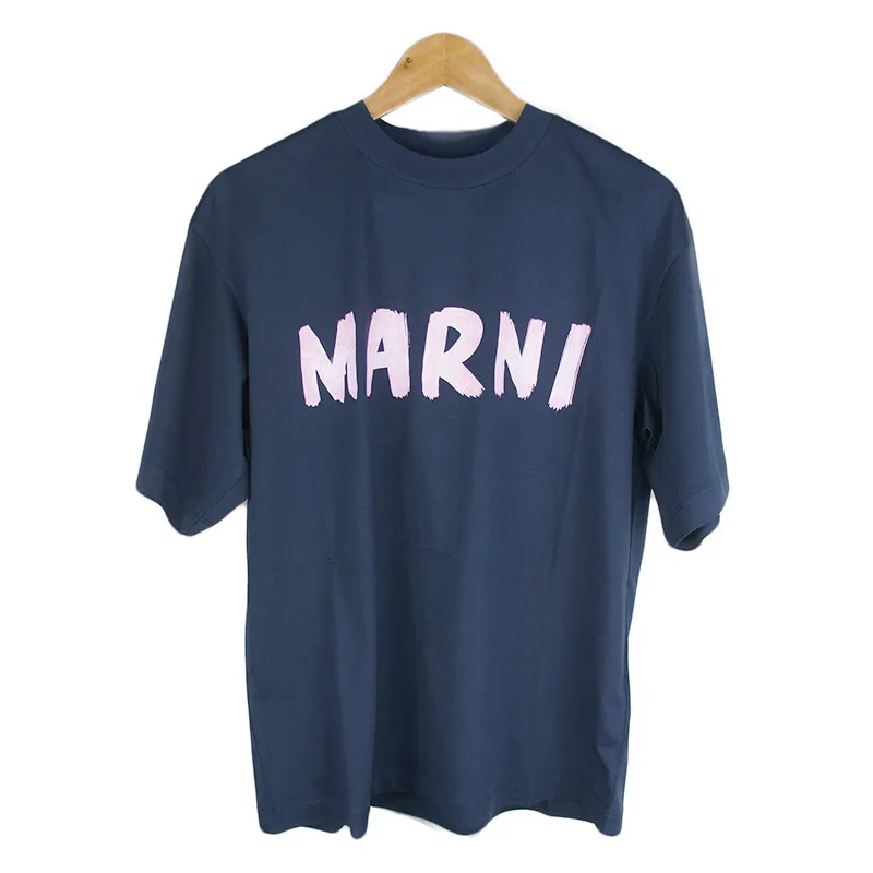 MARNI  |Crew Neck Plain Cotton Short Sleeves Logo Designers