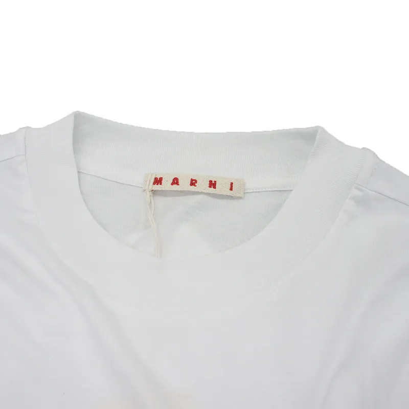 MARNI  |Crew Neck Plain Cotton Short Sleeves Logo Designers