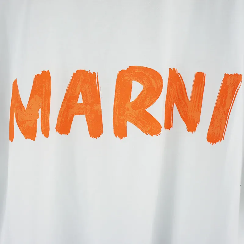 MARNI  |Crew Neck Plain Cotton Short Sleeves Logo Designers